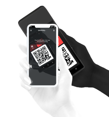 EventMega mobile scanner validating a QR code ticket